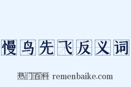 慢鸟先飞反义词是什么意思的图片